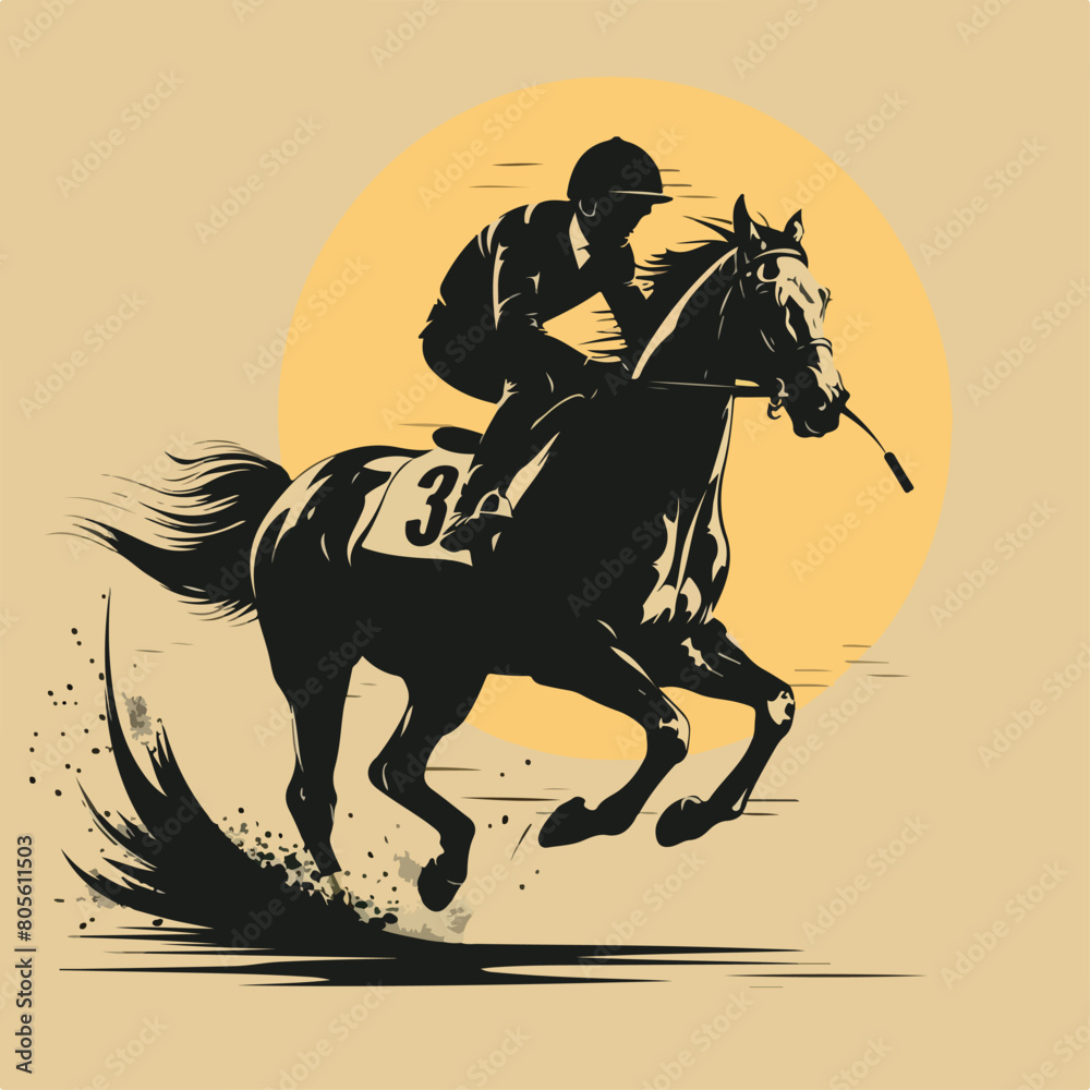 Horse and jockey in cartoon, doodle style. Image for t-shirt, web, mobile apps and ui. Isolated 2d vector illustration in logo, icon, sketch style, Eps 10. AI Generative Horse and jockey in cartoon, doodle style. Image for t-shirt, web, mobile apps and ui. Isolated 2d vector illustration in logo, icon, sketch style, Eps 10. AI Generative