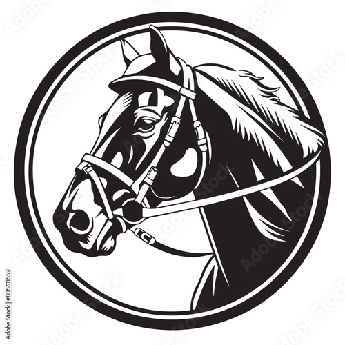 Horse and jockey in cartoon, doodle style. Image for t-shirt, web, mobile apps and ui. Isolated 2d vector illustration in logo, icon, sketch style, Eps 10. AI Generative