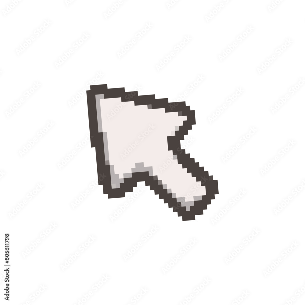 Pointer cursor icon. Computer web arrow mouse cursor, clicking pointer cursor selecting. Pixel cursor, pointer, arrow logo vector isolated icon.Vector illustration on white background. Pointer cursor icon. Computer web arrow mouse cursor, clicking pointer cursor selecting. Pixel cursor, pointer, arrow logo vector isolated icon.Vector illustration on white background.