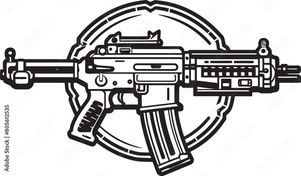 Classic Machine Gun Vector Illustration for War themed Comic Books