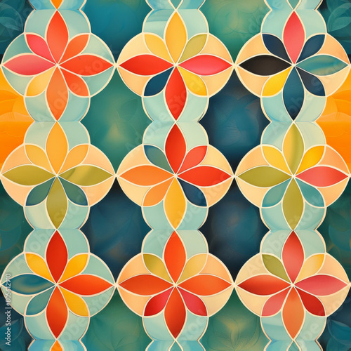 Simple geometric seamless tile patterns in beautiful bright colors  repeating pattern