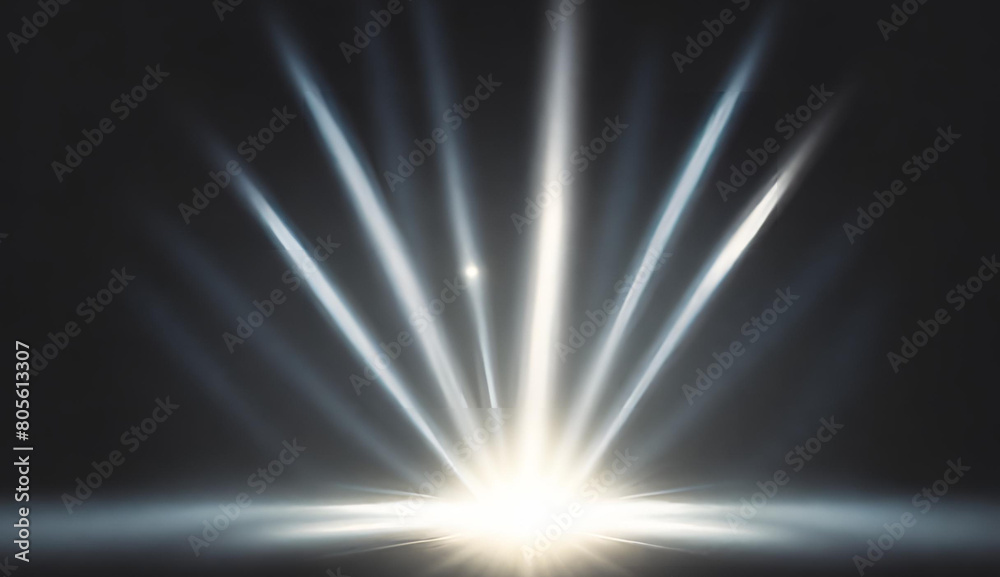 Elegant Rays Rising Background With Sparkles, Isolated spotlight effect on black background Elegant Rays Rising Background With Sparkles, Isolated spotlight effect on black background