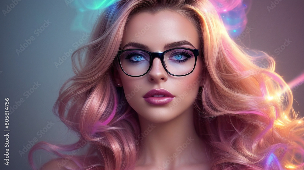 portrait of a woman, neon, lights, dramatic, background, fashion portrait of a woman, neon, lights, dramatic, background, fashion