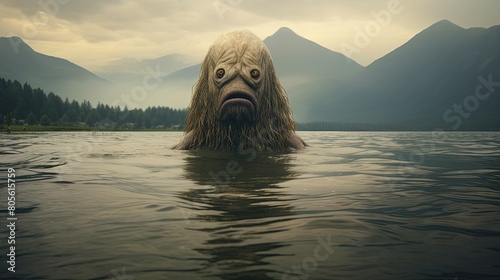 mysterious creature emerges from lake photo