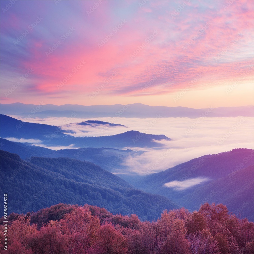 Fototapeta premium sunset over the mountains