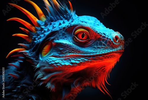 Vibrant Reptile Portrait with Striking Colors