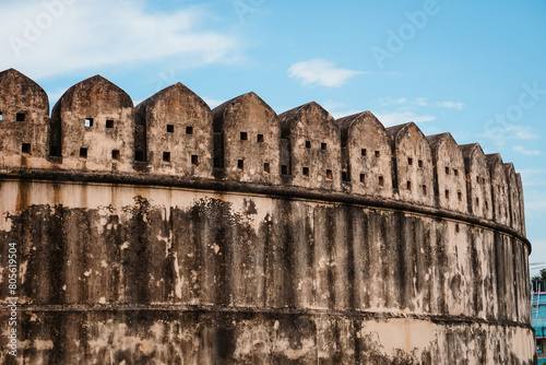 Close up view of a Mughal architecture fort (Idrakpur Fort) photo