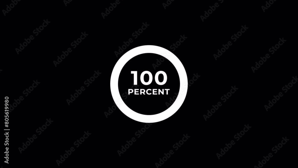Infographic pie chart animation. 0 to 100 percent circle round donut chart infographic. 4k videos