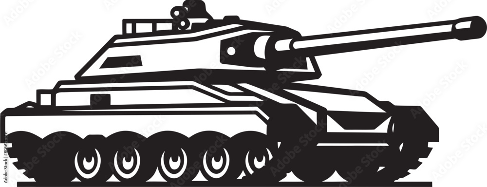 Mechanized Infantry Tank Vector Graphic Supporting Ground Troops in Battle