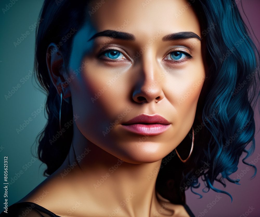 Close-up portrait of a girl of European appearance