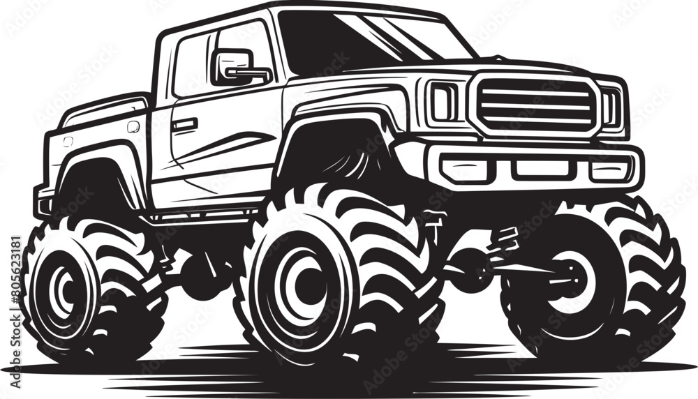 Monster Truck Fury Reign of Destruction in Vector Graphic