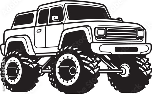 Thrilling Monster Truck Vector Illustrations for Design