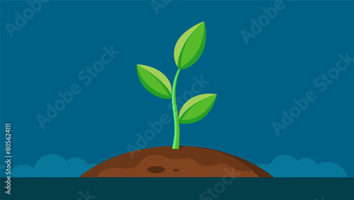 A seedling sprouting from the ground representing the Stoic idea of growth and progress through natural processes.. Vector illustration