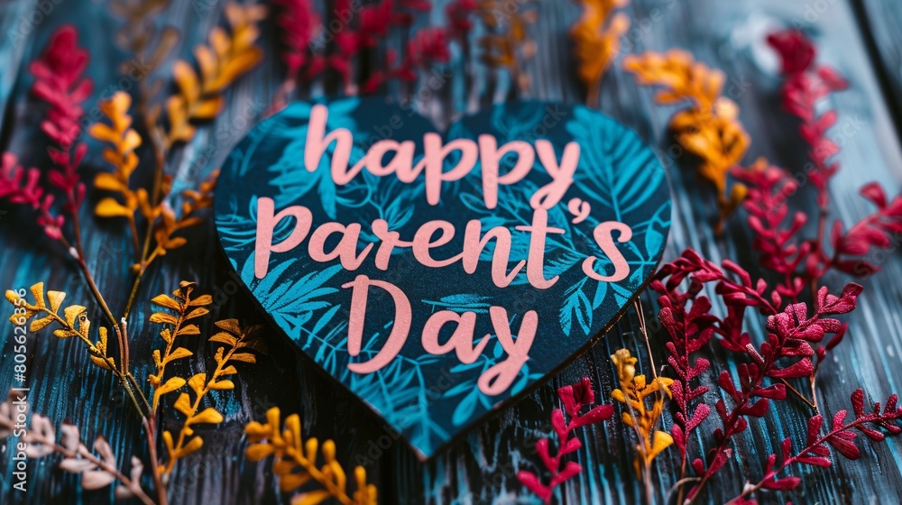 happy parents day text in heart 
