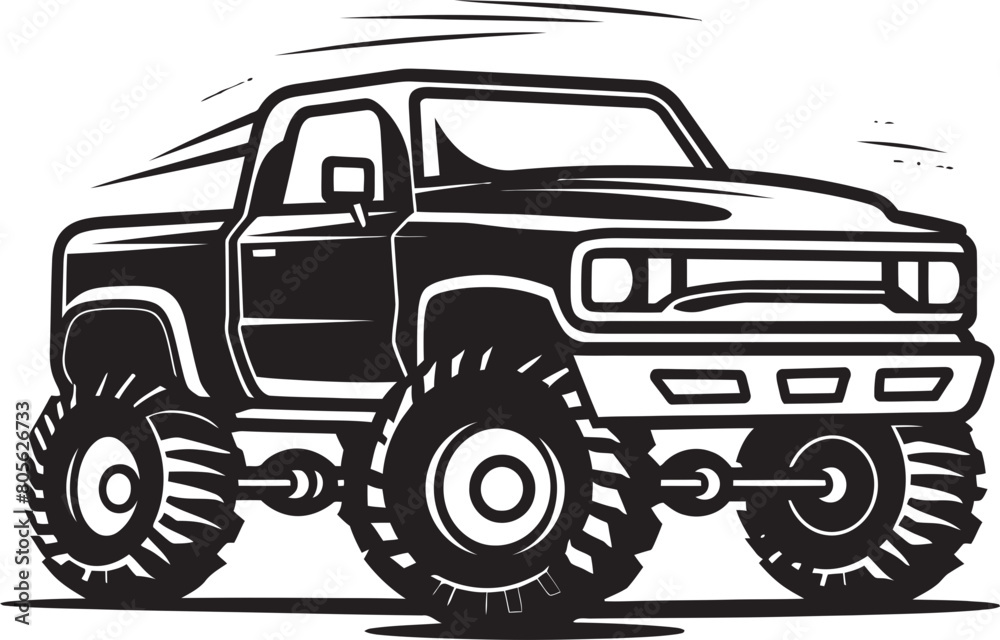 Monster Truck Vector Illustration in Urban Showdown