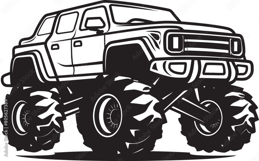 Fearless Monster Truck Daredevil in Vector Image