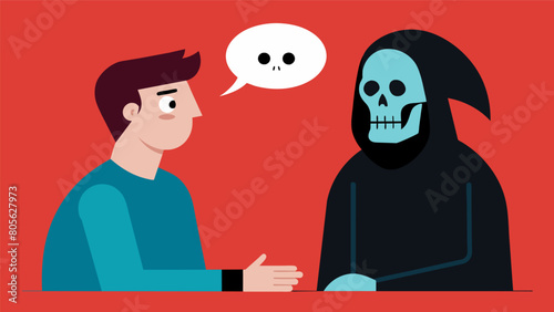 A respectful exchange on the concept of death and how stoicism addresses our perception and fear of it.. Vector illustration