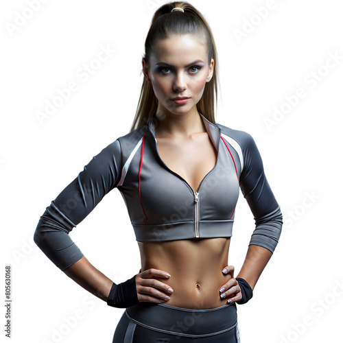 Confident Fitness Instructor Posing in Sportswear With Hands on Hips