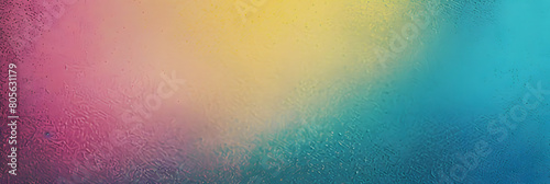 Colorful pink  yellow and turquoise gradient noisy grain background texture