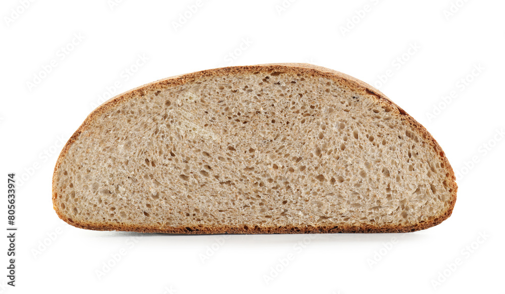 Half of freshly baked sourdough bread isolated on white Half of freshly baked sourdough bread isolated on white