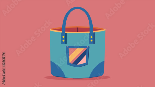 A trendy tote bag created from repurposed denim jeans.. Vector illustration