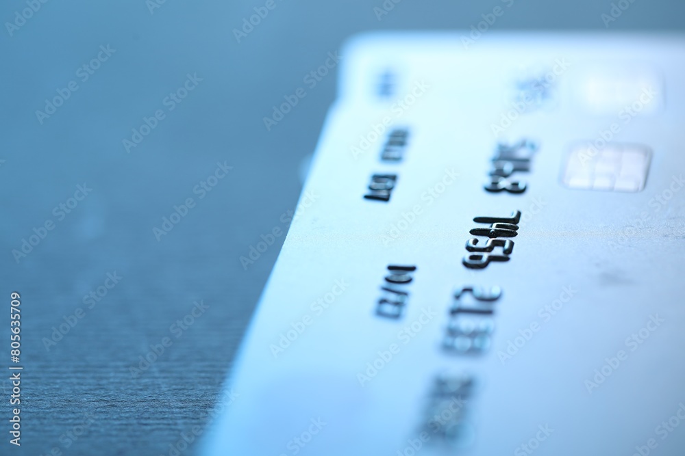 Credit card on table, closeup. Space for text Credit card on table, closeup. Space for text