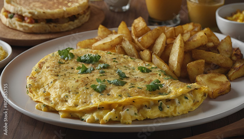 vegetarian omelette with a side of homefries