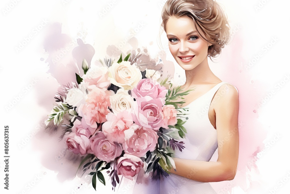 bride wedding couple with a bouquet of flowers bride wedding couple with a bouquet of flowers