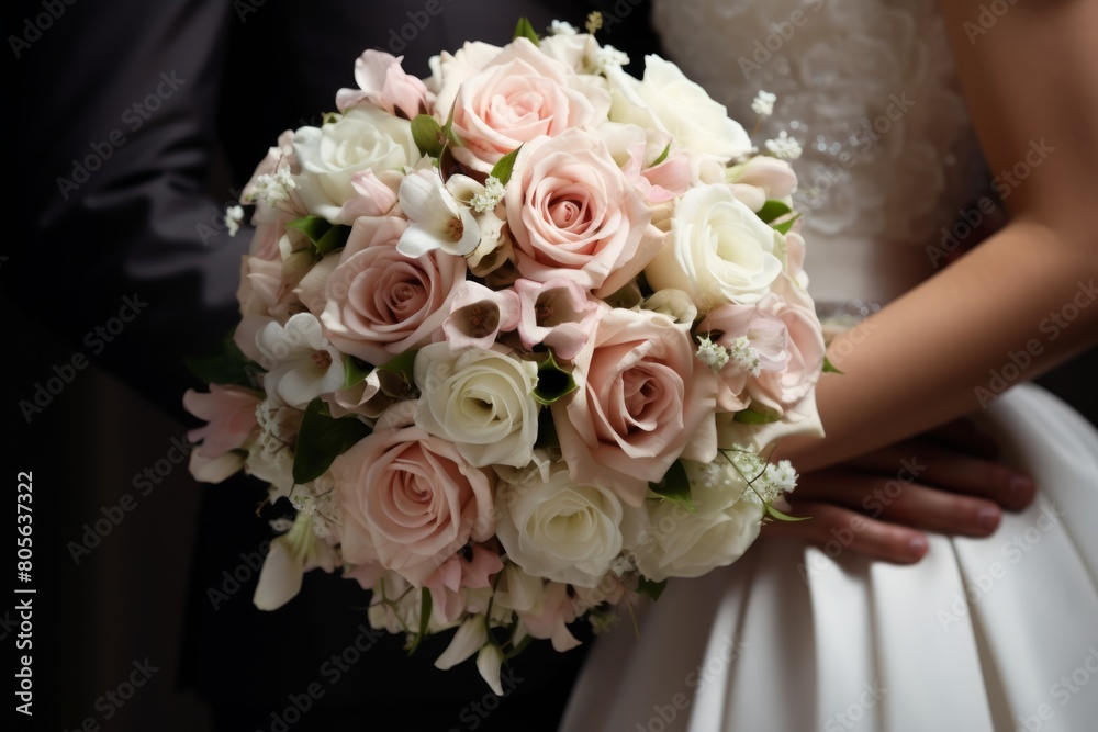 bride and groom wedding couple with a bouquet of flowers bride and groom wedding couple with a bouquet of flowers