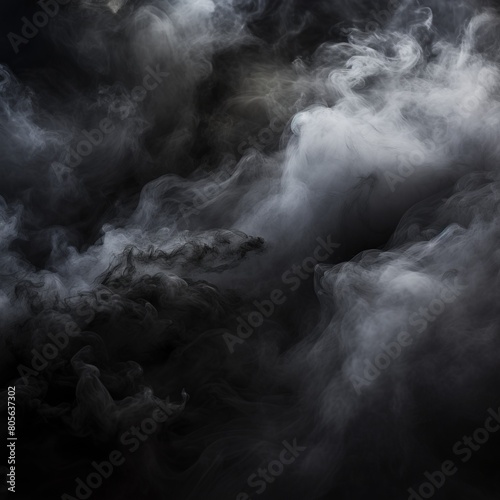 Smoke black ground fog cloud floor mist background