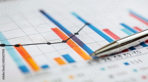 Business Performance Graph: Graph showing the performance and growth of a company or business.