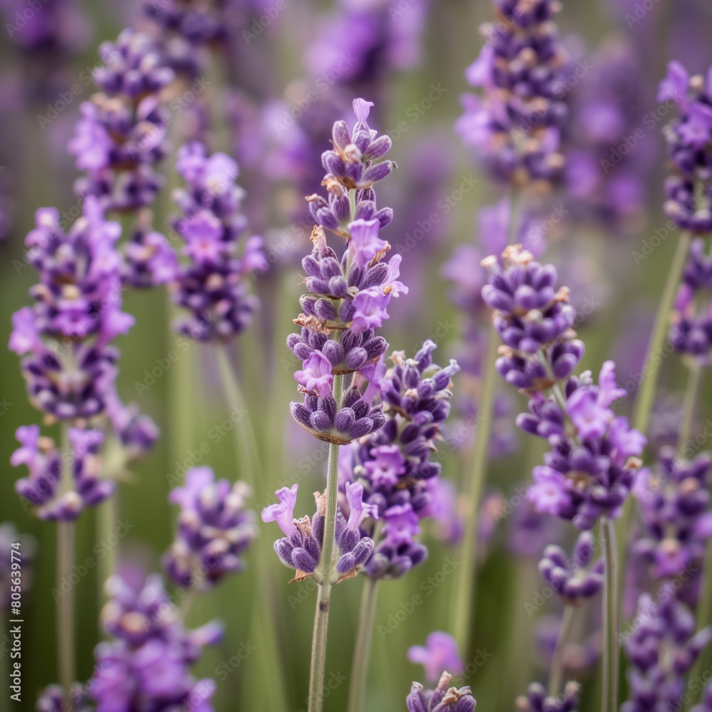 Lavender Field Close-Up: Aromatic Beauty in Nature Lavender Field Close-Up: Aromatic Beauty in Nature