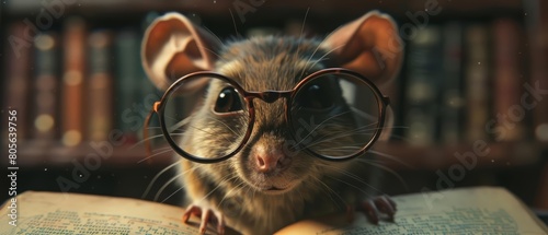 A closeup halfbody of a charismatic rodent