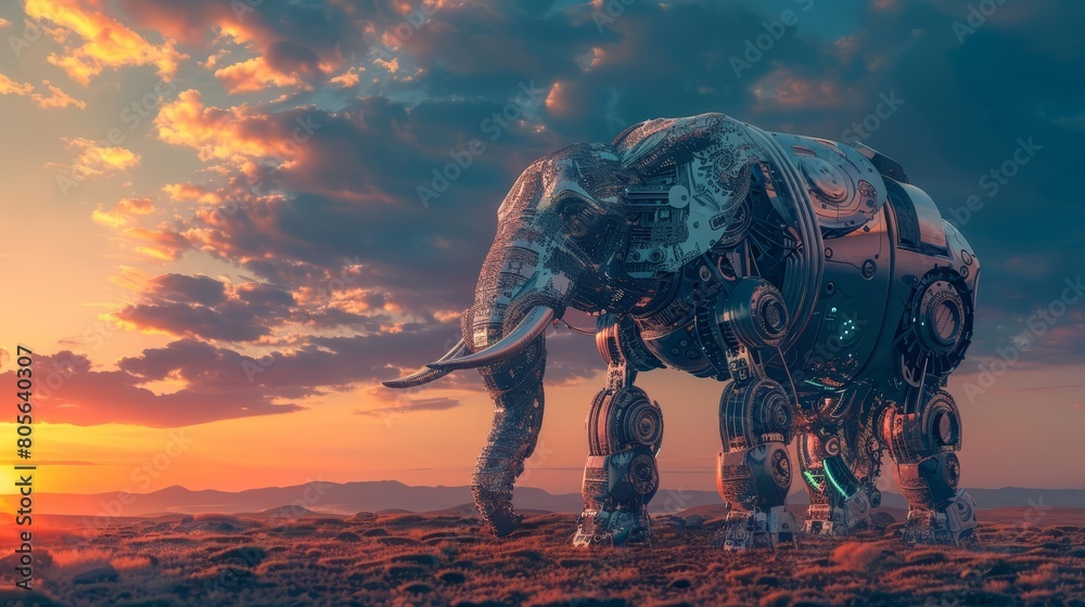 Fototapeta premium A robotic elephant