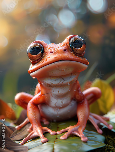 frog  3D illustration  digital art  amphibian  green  tropical  wildlife  nature  pond  swamp  aquatic  webbed feet  croak  hopping  leap  froggy  croaking  ribbit  toad  wart  slimy  moist  colorful 