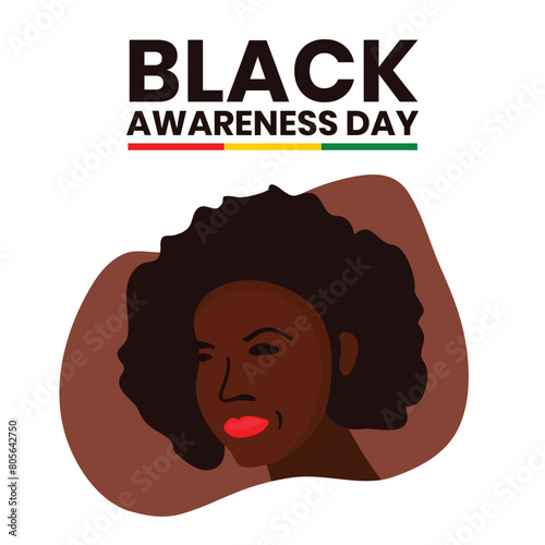 Flat design black awareness day greeting poster. Vector illustration photo