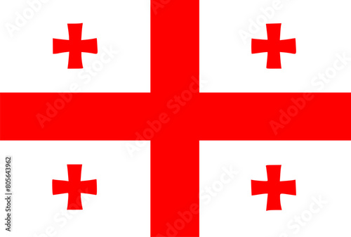 The national flag of Georgia photo