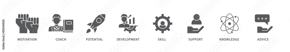 Coaching icon packs for your design digital and printing of motivation, coach, potential, development, skill, support, knowledge, and advice icon live stroke and easy to edit Coaching icon packs for your design digital and printing of motivation, coach, potential, development, skill, support, knowledge, and advice icon live stroke and easy to edit