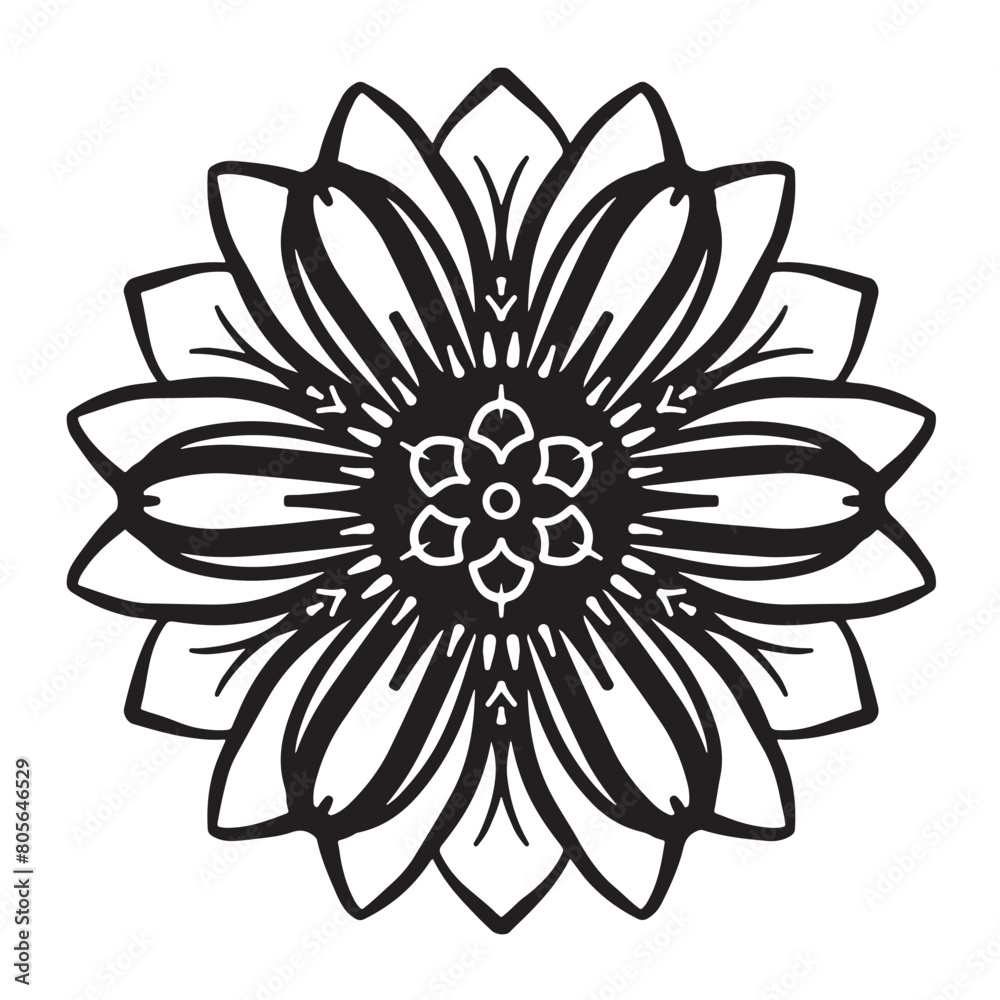 Simple mandala with floral decoration pattern Simple mandala with floral decoration pattern