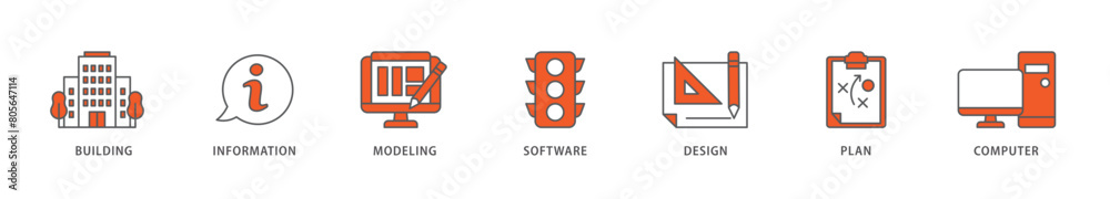 BIM icon packs for your design digital and printing of building, information, modeling, software, design, plan, and computer icon live stroke and easy to edit BIM icon packs for your design digital and printing of building, information, modeling, software, design, plan, and computer icon live stroke and easy to edit