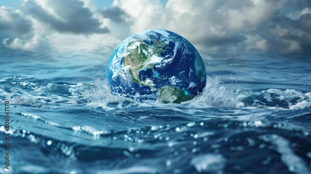 illustration of World Oceans Day, June 8. World oceans day design with underwater sea. Ai generated illustration of World Oceans Day, June 8. World oceans day design with underwater sea. Ai generated