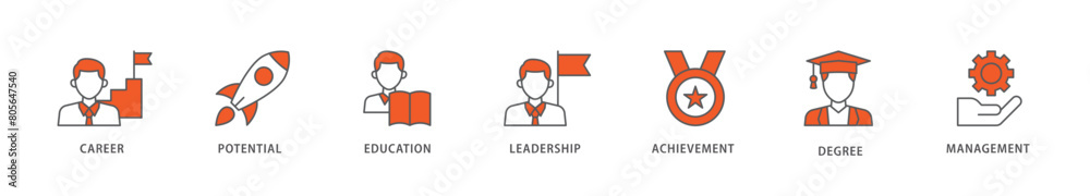MBA icon packs for your design digital and printing of career, potential, education, leadership, achievement, degree and management icon live stroke and easy to edit MBA icon packs for your design digital and printing of career, potential, education, leadership, achievement, degree and management icon live stroke and easy to edit