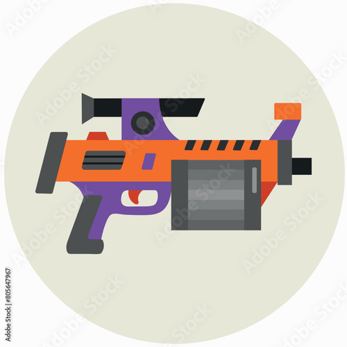 Laser, blaster, futuristic weapon gun icon clipart avatar logotype isolated vector illustration