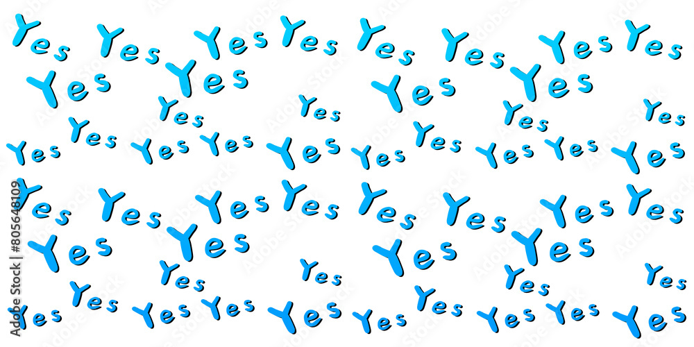 3D blue Yes pattern design 3D blue Yes pattern design