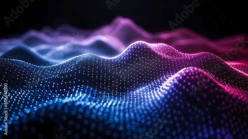 Waves of dots as abstract cyberspace background.