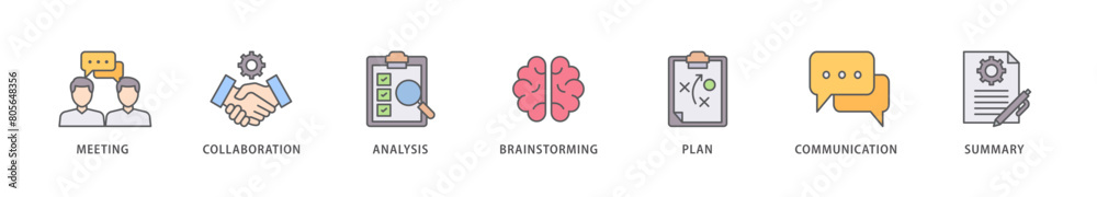 Brief icon packs for your design digital and printing of meeting, collaboration, analysis, brainstorming, plan, communication, and summary icon live stroke and easy to edit Brief icon packs for your design digital and printing of meeting, collaboration, analysis, brainstorming, plan, communication, and summary icon live stroke and easy to edit