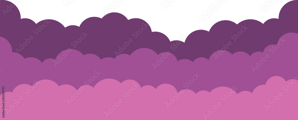 Purple clouds on a transparent background. Vector illustration. Purple clouds on a transparent background. Vector illustration.