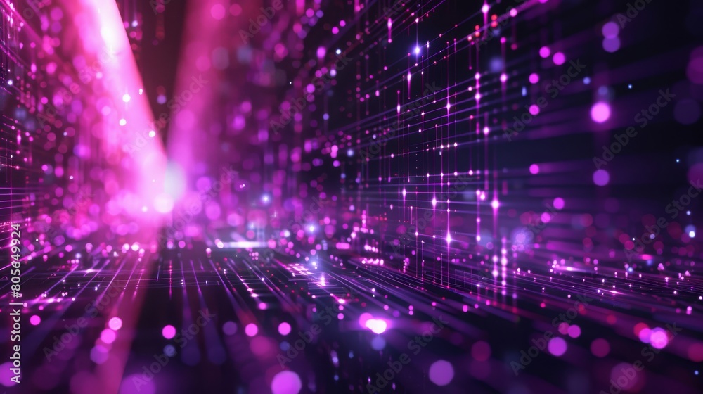 紫に光るデジタルスペース,Generative AI AI画像