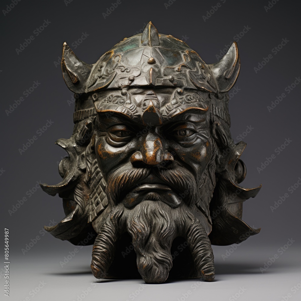 Ornate warrior helmet with intricate designs Ornate warrior helmet with intricate designs