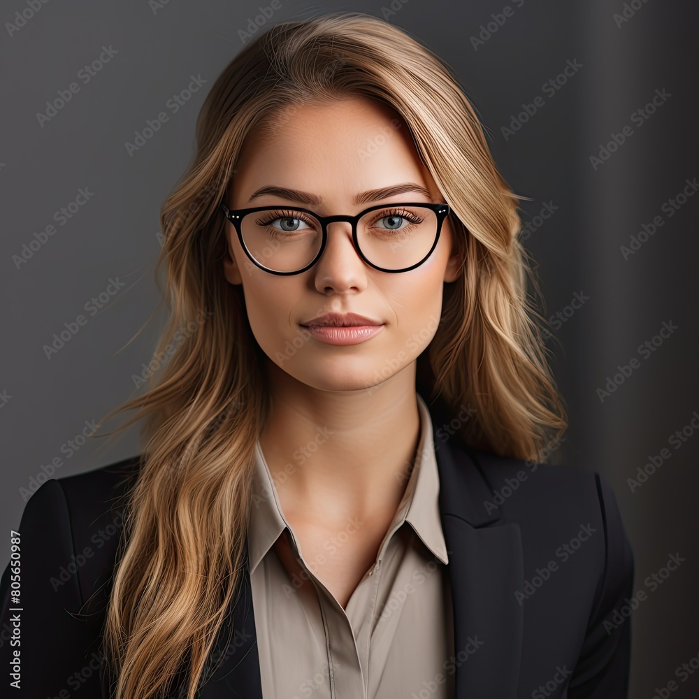 professional woman with glasses and blonde hair